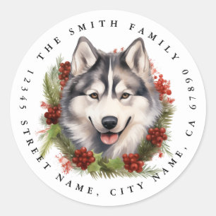 Husky Round Stickers