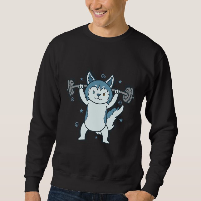 Husky-Schlittenhund hebt Schnee Sweatshirt (Vorderseite)