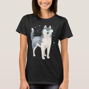 Husky Schlittenhund mit Windschutzscheibe T-Shirt