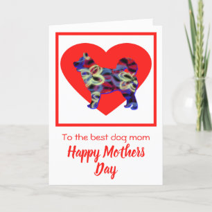 Husky Siberian Dog Red Heart Mother Day Card Dankeskarte
