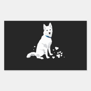 Husky Siberian Husky Sweet White Snow Dog Rechteckiger Aufkleber