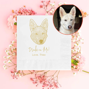 Husky Sibir Dog Personalisiert trinken Serviette