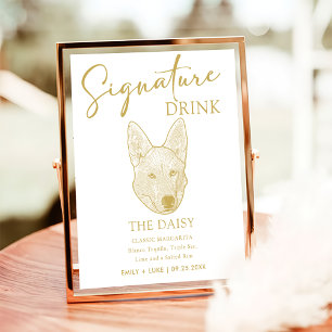 Husky Sibir Dog Wedding Signature Drink Sign Poster