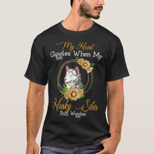 Husky Sibir My Heart Giggles Dog Lovers T-Shirt