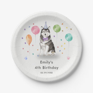 Husky Sibir Puppy Dog Kindergeburtstag Party Pappteller