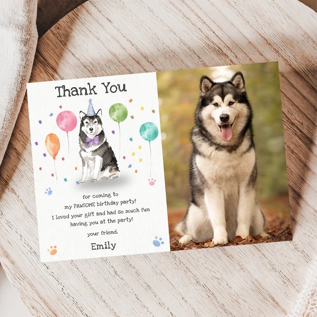Husky Sibir Welpe Hund Geburtstag Danke Karte (Von Creator hochgeladen)