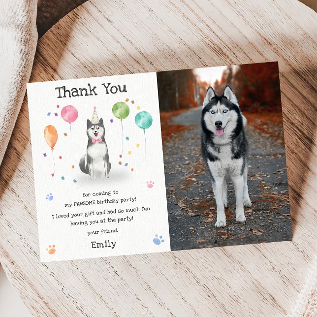 Husky Sibir Welpe Hund Geburtstag Danke Karte (Von Creator hochgeladen)