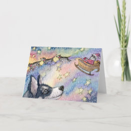 Husky Sleigh Dogs Feiertagskarte