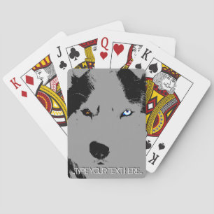 Husky Spielkarten Personalisierte Schlittenhund-Ka