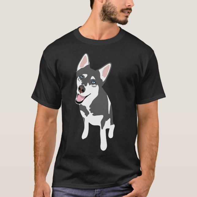 Husky Sticker T-Shirt (Vorderseite)