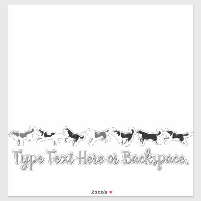 Husky Stickers Personalisiert Husky Sled Team Deca Aufkleber (Blatt)