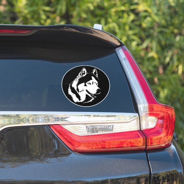 Husky Stickers Siberian Husky Malamute Decals Aufkleber (Auto Seite)