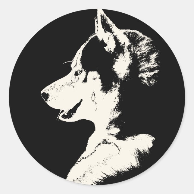 Husky Stickers Siberian Husky Malamute Stickers (Vorderseite)
