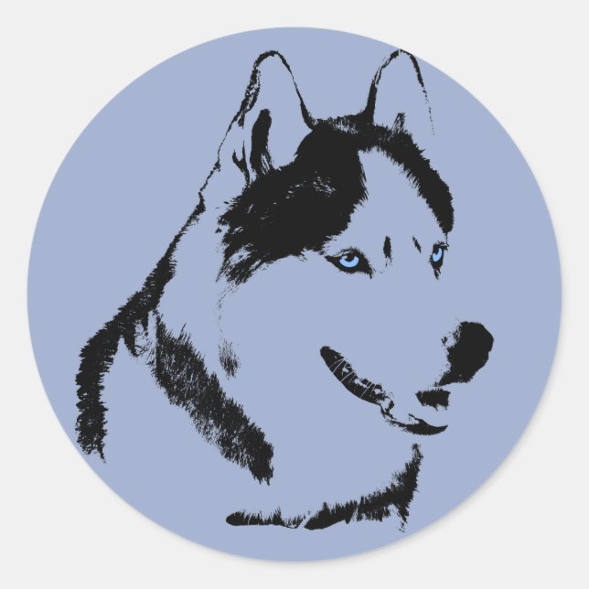 Husky Stickers Siberian Husky Malamute Stickers (Vorderseite)