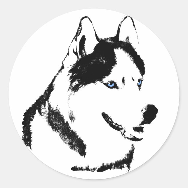 Husky Stickers Siberian Husky Malamute Stickers (Vorderseite)