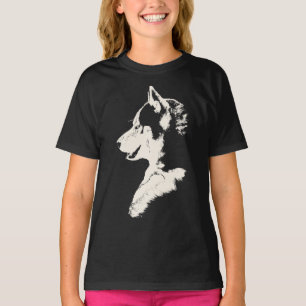 Husky T - Shirt Kid's Dog Art Tee Shirts Husky Ges