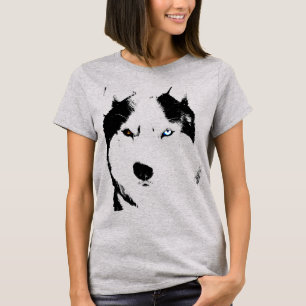 Husky T - Shirt Malamute Husky Sled Dog Bio T-Shir