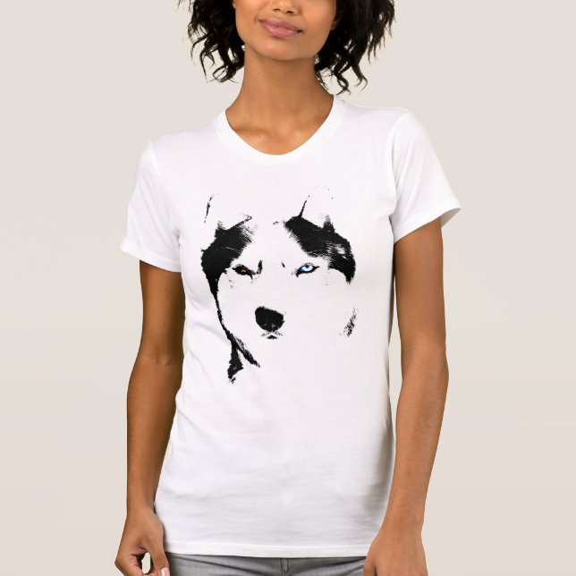 Husky T - Shirt Wolf Husky Sled Dog Husky Shirts (Vorderseite)