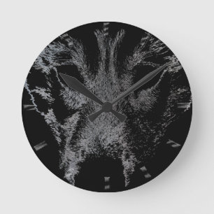 Husky-Uhr gibt Dekorwolf-Dog-Wall-Uhr Runde Wanduhr