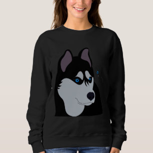 Husky- und Blauaugenwink-Girl Sweatshirt