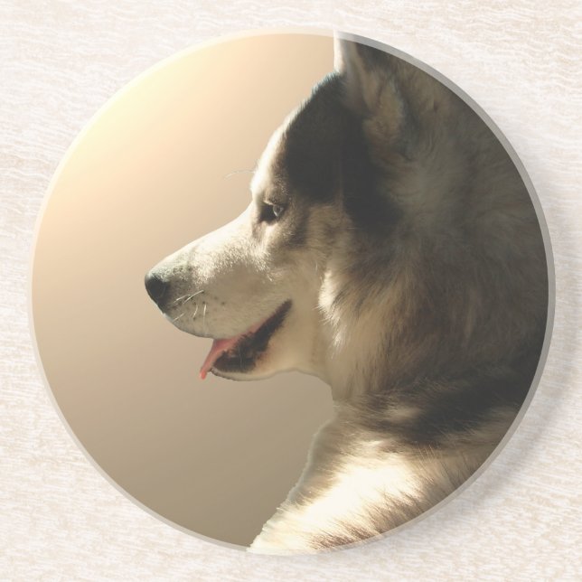 Husky Untersetzer Custom Husky Puppy Dog Untersetz (Vorne)