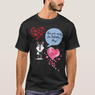 Husky Valentine's Day Pink Style T-Shirt
