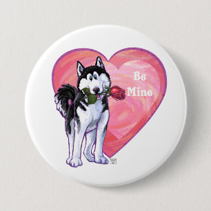 Husky Valentinstag Button