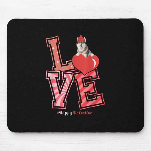 Husky-Valentinstag-Geschenk | Husky Herz Design Mousepad (Vorne)