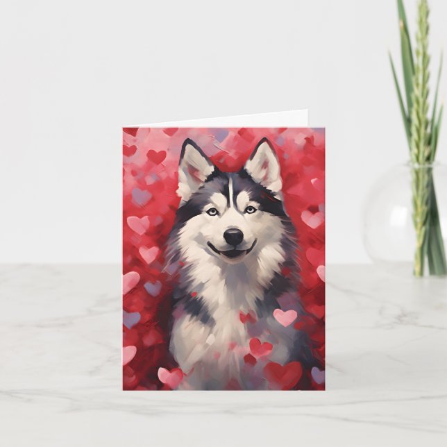 Husky Valentinstag Karte (Vorderseite)