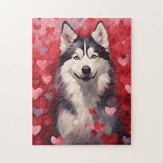 Husky Valentinstag Puzzle (Vertikal)