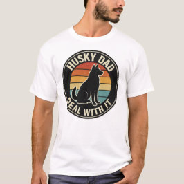 Husky-Vater Deal With It Shirt - Lustiges Husky-Be