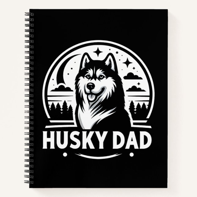 Husky Vater Gift Dog Eigentümer Siberischer Huskie Notizbuch (Vorderseite)