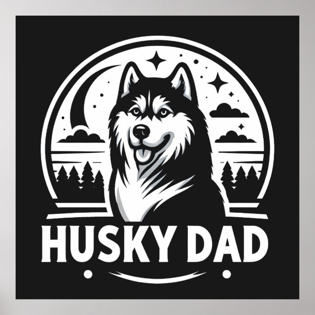 Husky Vater Gift Dog Eigentümer Siberischer Huskie Poster (Vorne)