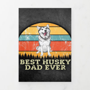Husky Vater Vathers Day Leinwand Dreifach Gefaltete Ankündigung