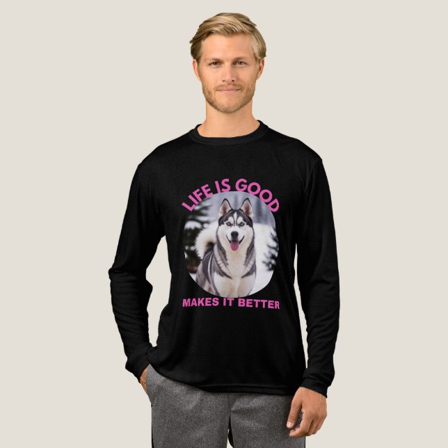 Husky verbessert das Leben Tri-Blend Shirt (Volle Vorderseite)