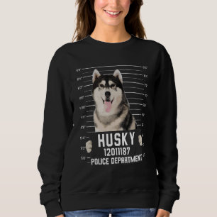 Husky-Verbrecherfoto Krimineller Hund Sweatshirt