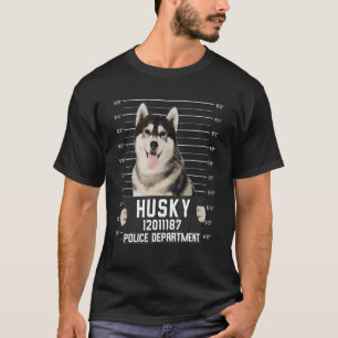 Husky-Verbrecherfoto Krimineller Hund T-Shirt