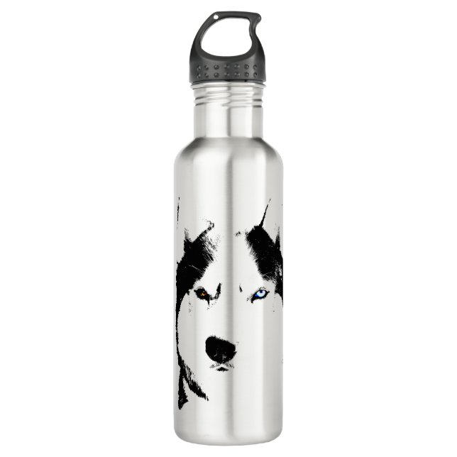Husky Wasserflasche Personalisiert Husky Hund Flas Edelstahlflasche (Vorderseite)