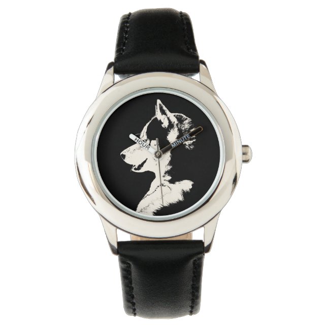Husky Watch Siberian Husky Malamute Wrist Watch Armbanduhr (Vorderseite)