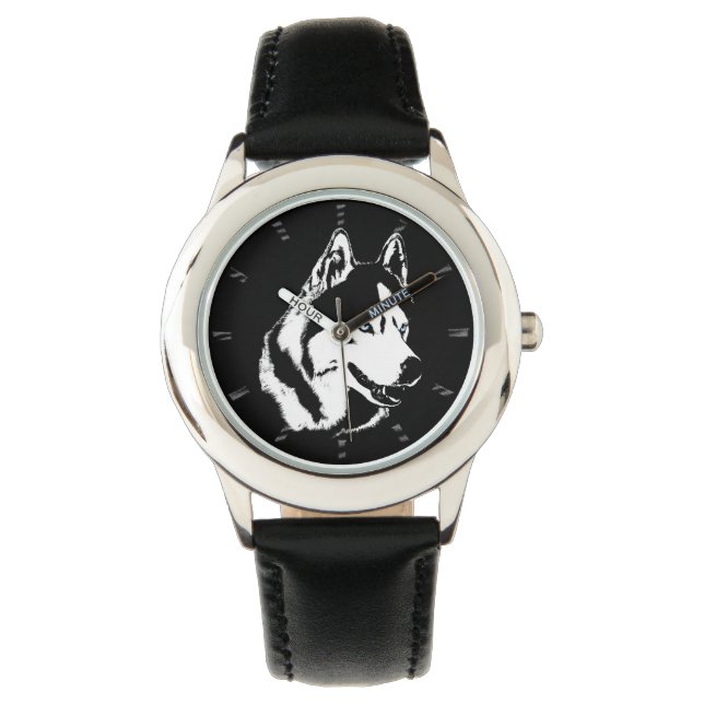 Husky Watch Siberian Husky Malamute Wrist Watch Armbanduhr (Vorderseite)