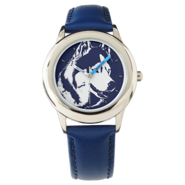 Husky Watch Siberian Husky Malamute Wrist Watch Armbanduhr (Vorderseite)