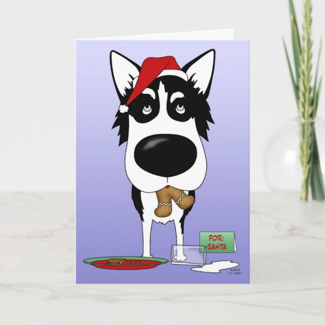 Husky-Weihnachten Feiertagskarte (Vorderseite)