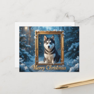 Husky Weihnachten Winter Hund Feiertagsgruß