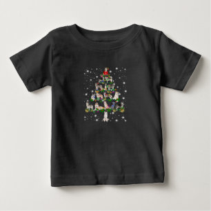 Husky Weihnachtsbaum mit leuchtendem Licht bedeckt Baby T-shirt