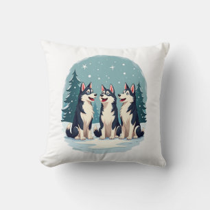 Husky-Weihnachtschor Kissen