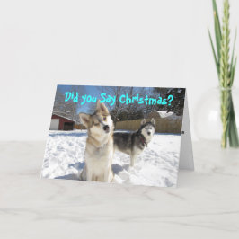 Husky-Weihnachtskarte Feiertagskarte