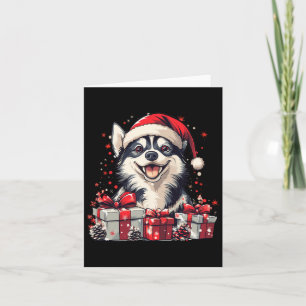 Husky Weihnachtsmannmütze Weihnachten Weihnachten  Karte