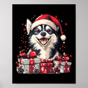 Husky Weihnachtsmannmütze Weihnachten Weihnachten Poster