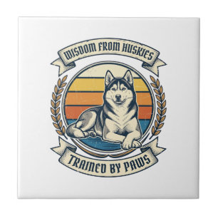 Husky-Weisheits-Shirt Vintage-Gravur Hunde-Liebhab Fliese