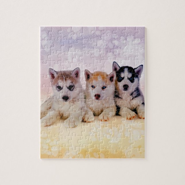 Husky-Welpen Puzzle (Vertikal)